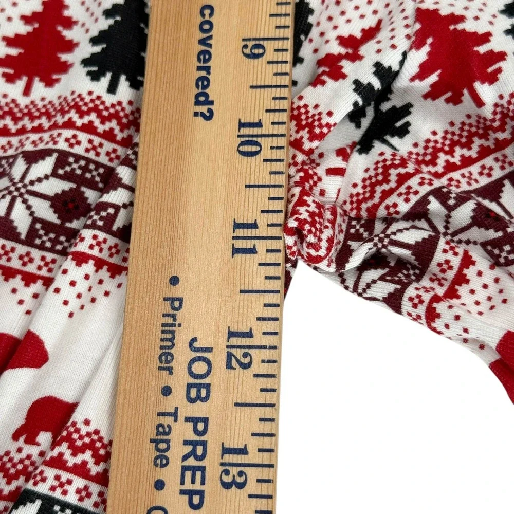 Wondershop Men's Pajama Set XL Bears Snowflakes Trees Christmas White Red Black